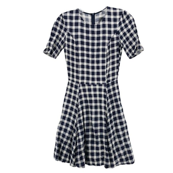 Reformation Dresses & Skirts - REFORMATION Mini Dress Blue White Gingham Check Fit Flare XS
